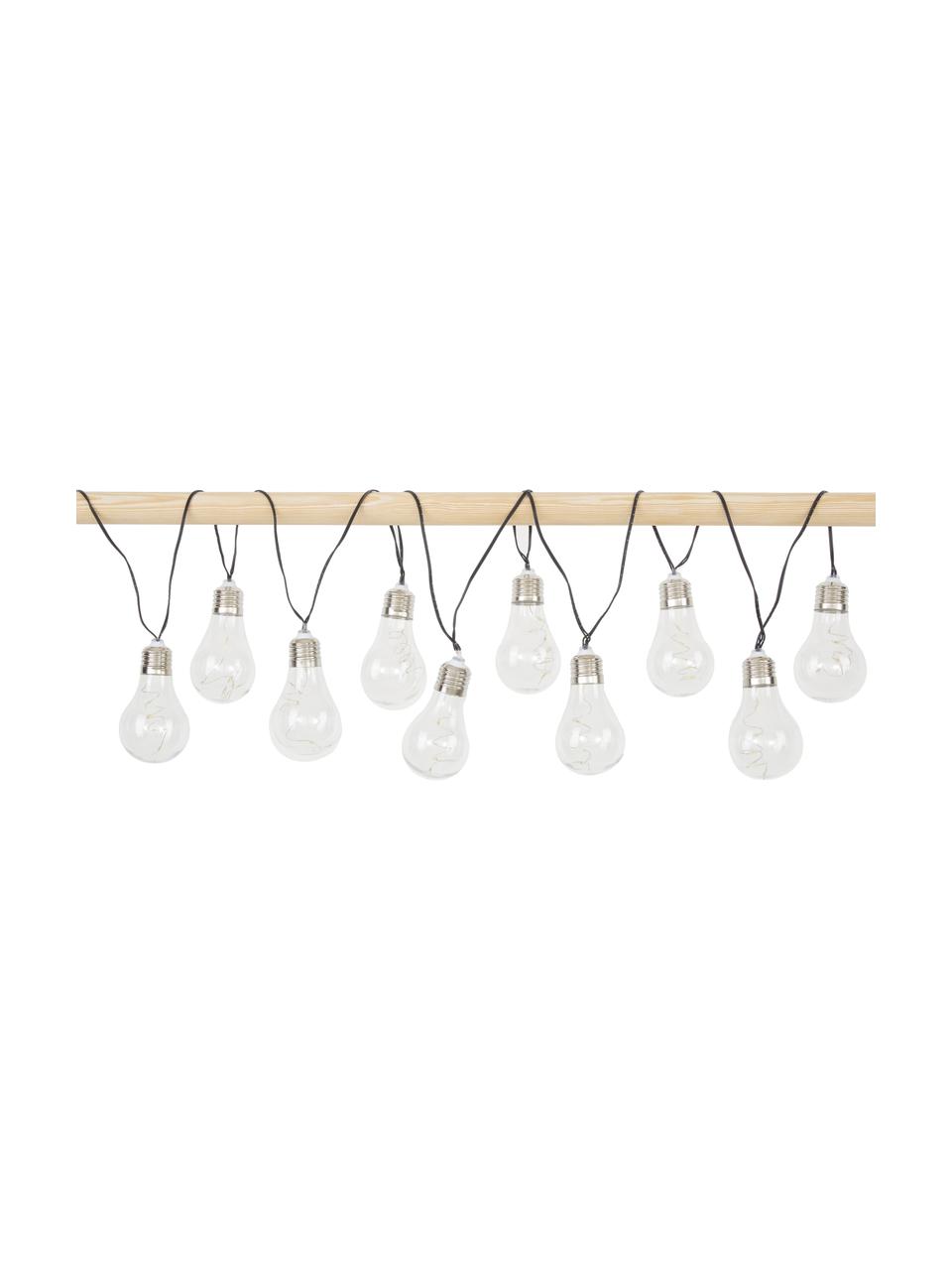 Solar lichtslinger Glow, 390 cm, 10 lampions, Lampions: kunststof, Zilverkleurig, transparant, L 390 cm