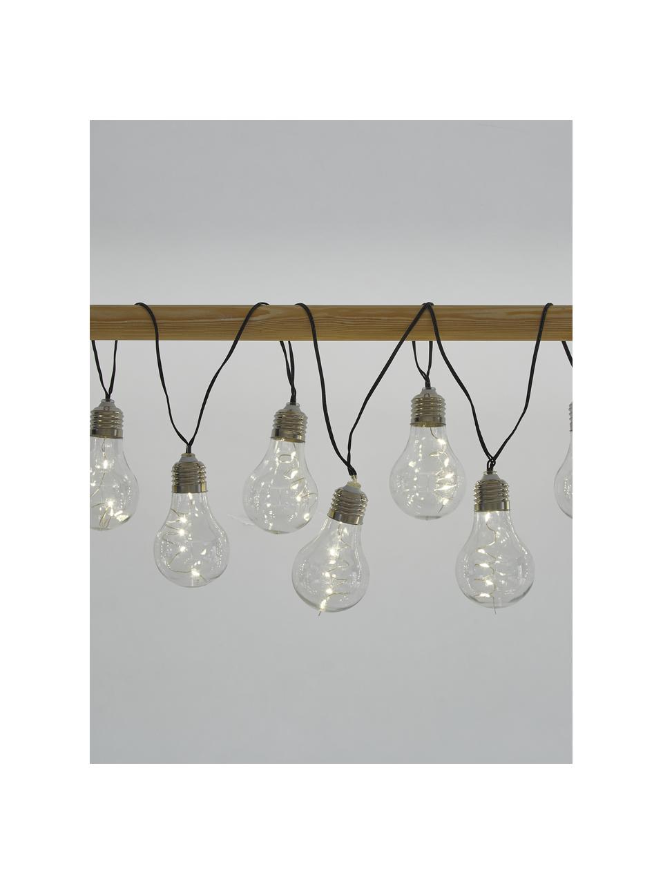 Guirnalda de luces solar Glow, 390 cm, 10 luces, Cable: plástico, Plateado, transparente, L 390 cm