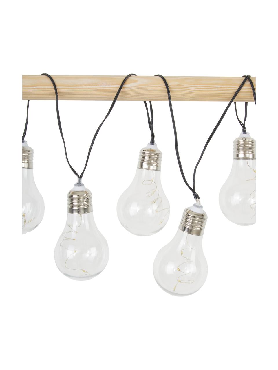 Solar lichtslinger Glow, 390 cm, 10 lampions, Lampions: kunststof, Zilverkleurig, transparant, L 390 cm