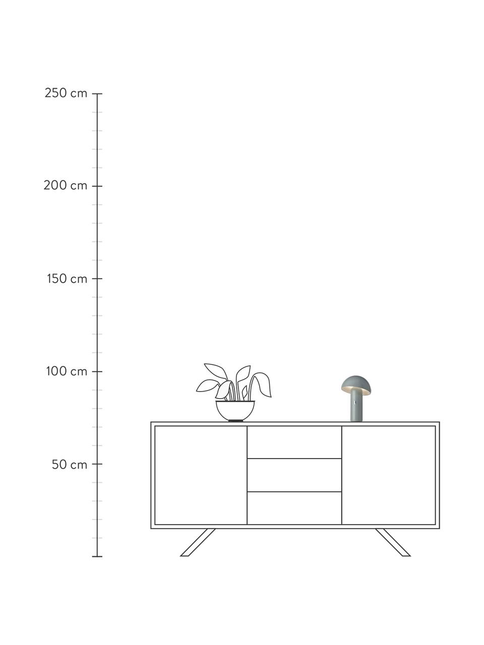 Lampada da tavolo portatile dimmerabile Svamp, Paralume: materiale sintetico, Base della lampada: materiale sintetico, Grigio, Ø 16 x Alt. 25 cm