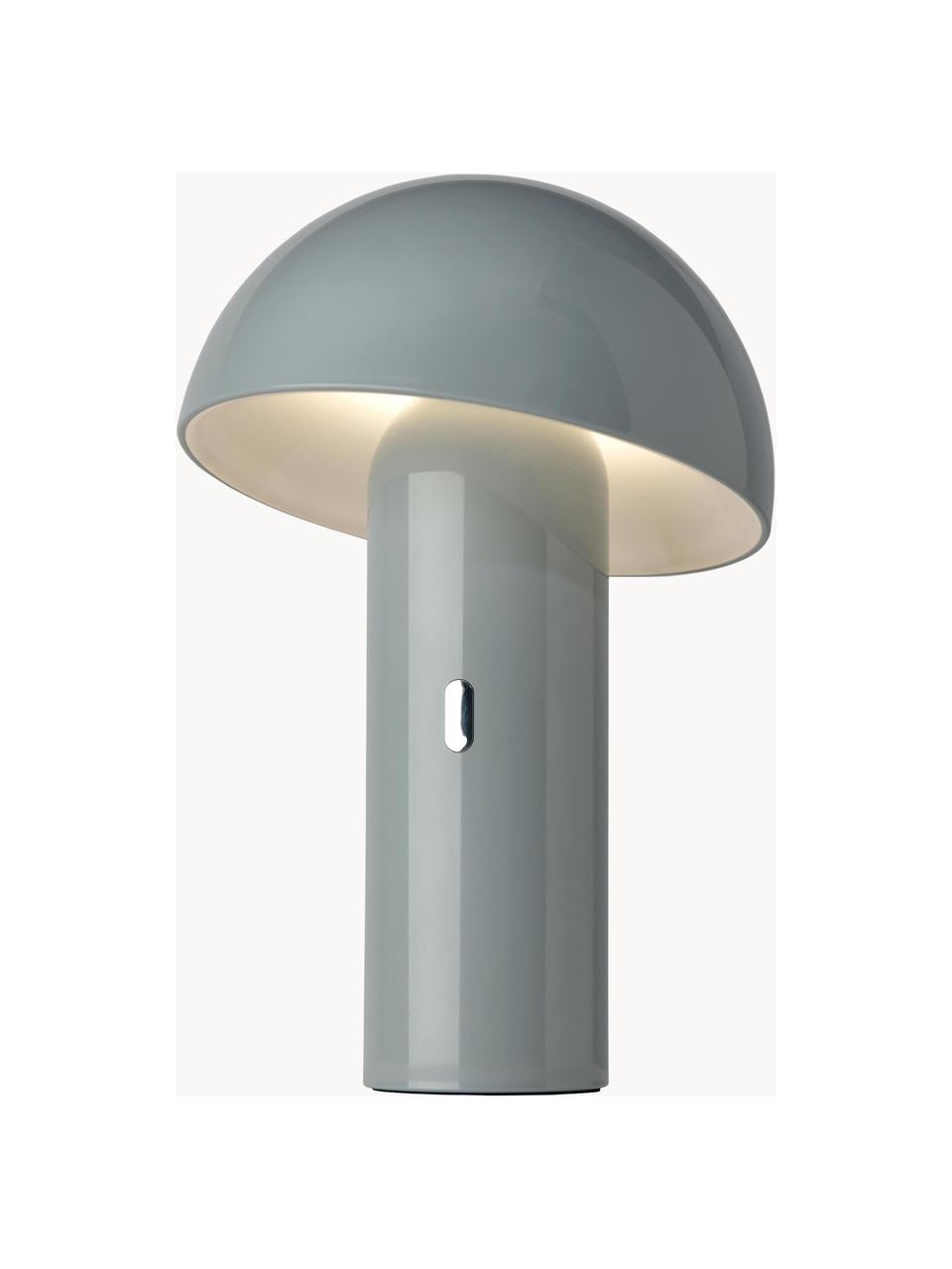 Lampada da tavolo piccola portatile a LED dimmerabile Svamp, Plastica, Grigio blu, Ø 16 x Alt. 25 cm