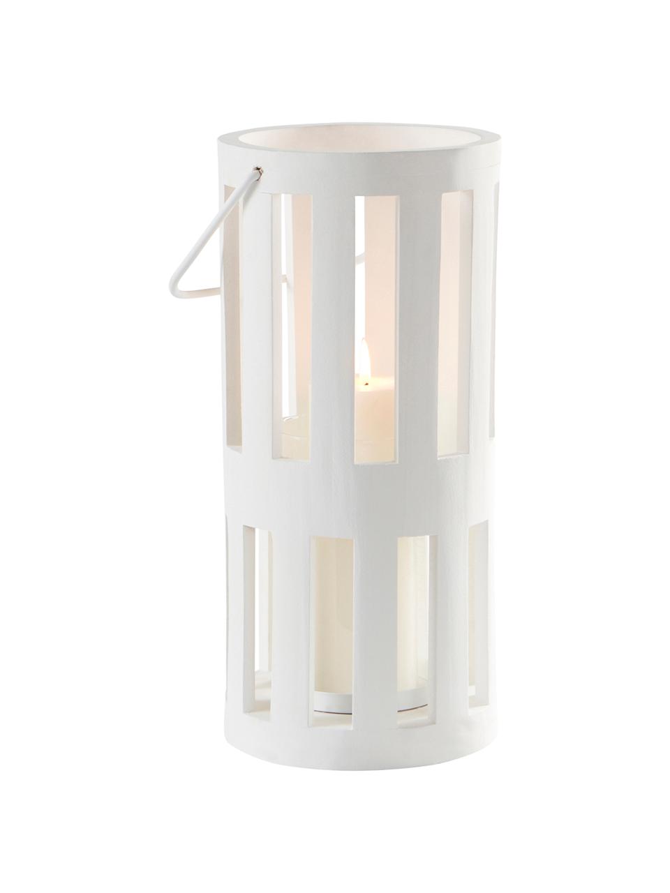 Lanterne métal blanc Earl, Blanc, Ø 15 x haut. 33 cm