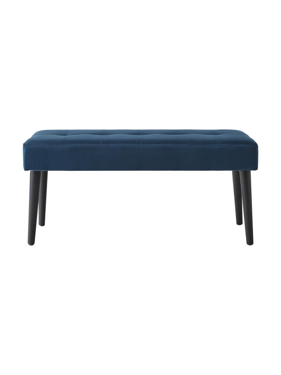 Banco tapizado en terciopelo Glory, Tapizado: terciopelo de poliéster A, Patas: metal con pintura en polv, Terciopelo azul, An 95 x Al 45 cm