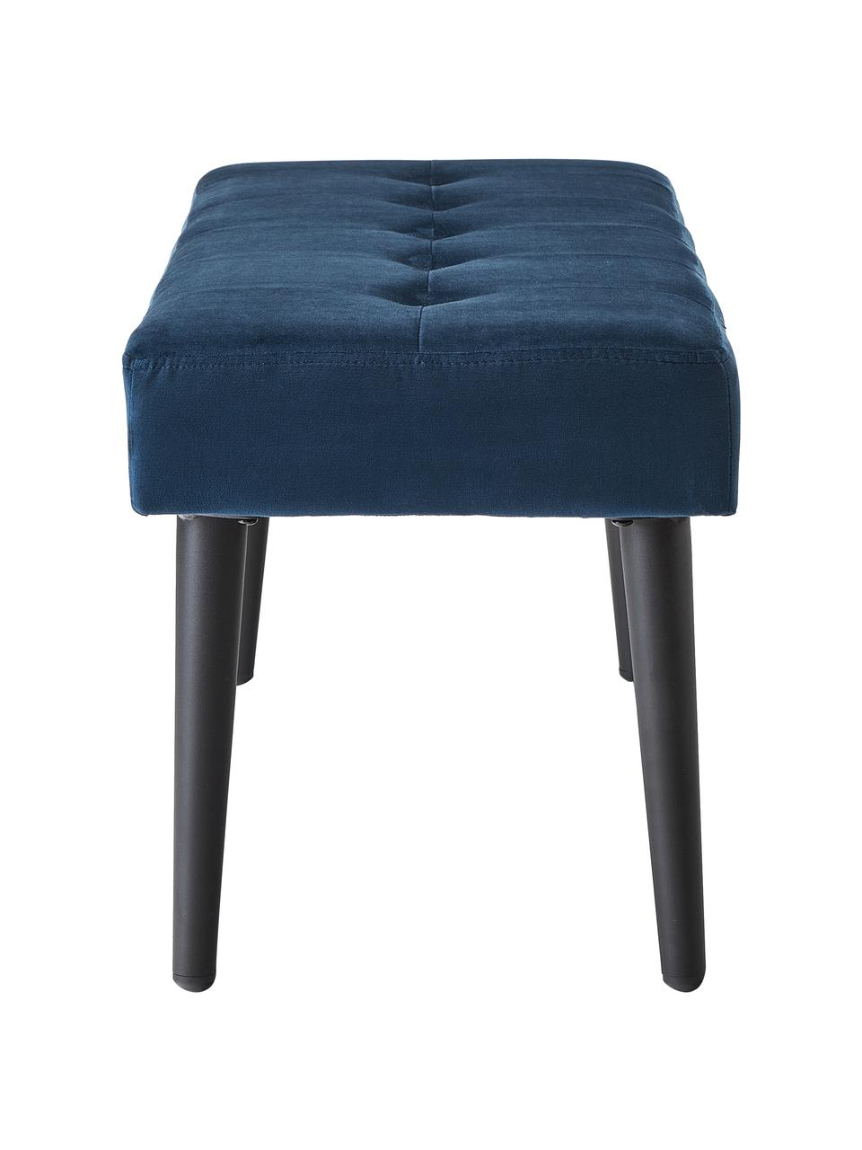 Samt-Polsterbank Glory, Bezug: Polyestersamt Der hochwer, Füße: Metall, pulverbeschichtet, Samt Blau, B 95 x H 45 cm