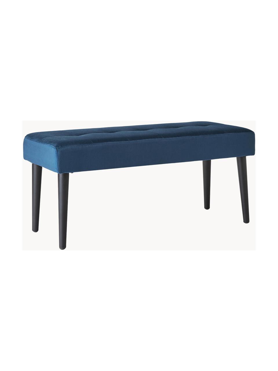 Banquette en velours Glory, Velours bleu, larg. 95 x haut. 45 cm