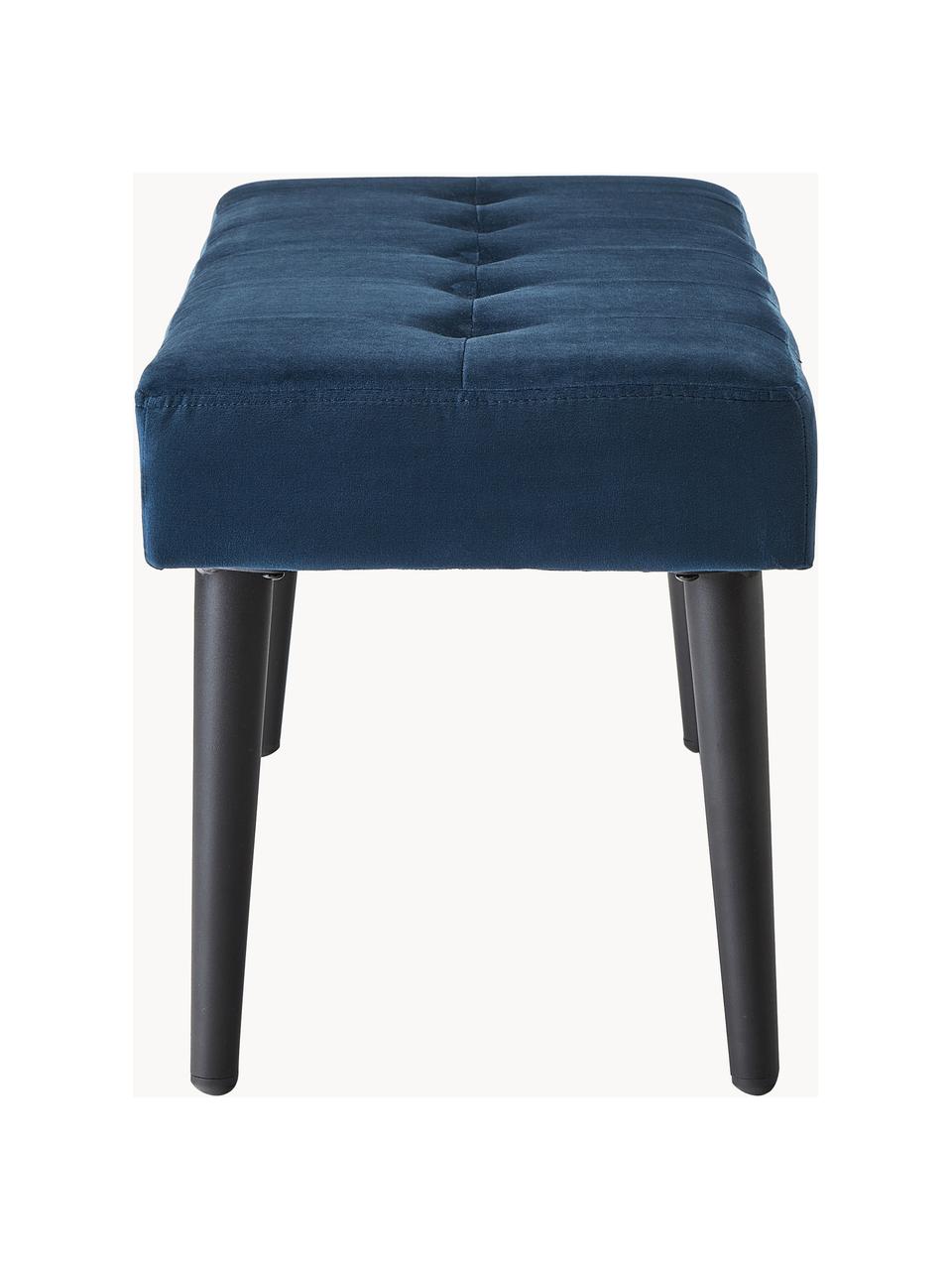 Banquette en velours Glory, Velours bleu, larg. 95 x haut. 45 cm