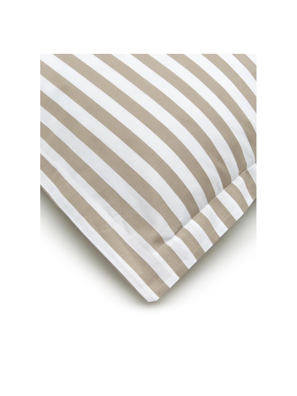 Pruhovaná obliečka na vankúš z bavlneného perkálu Yuliya, 2 ks, Sivobéžová, biela, Š 40 x D 80 cm