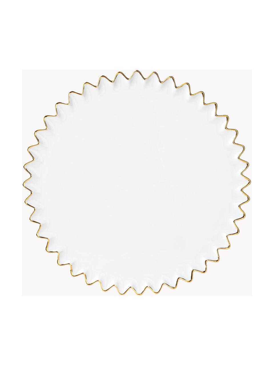 Assiette à dessert en porcelaine Christmas, Porcelaine, émaillé, Doré, blanc, Ø 22 cm