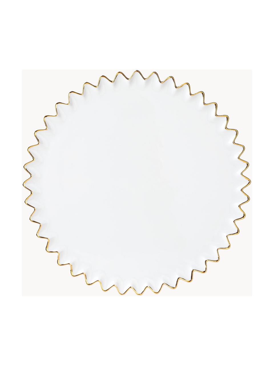 Porcelánový raňajkový tanier Christmas, Glazúrovaný porcelán, Biela, odtiene zlatej, Ø 22 cm