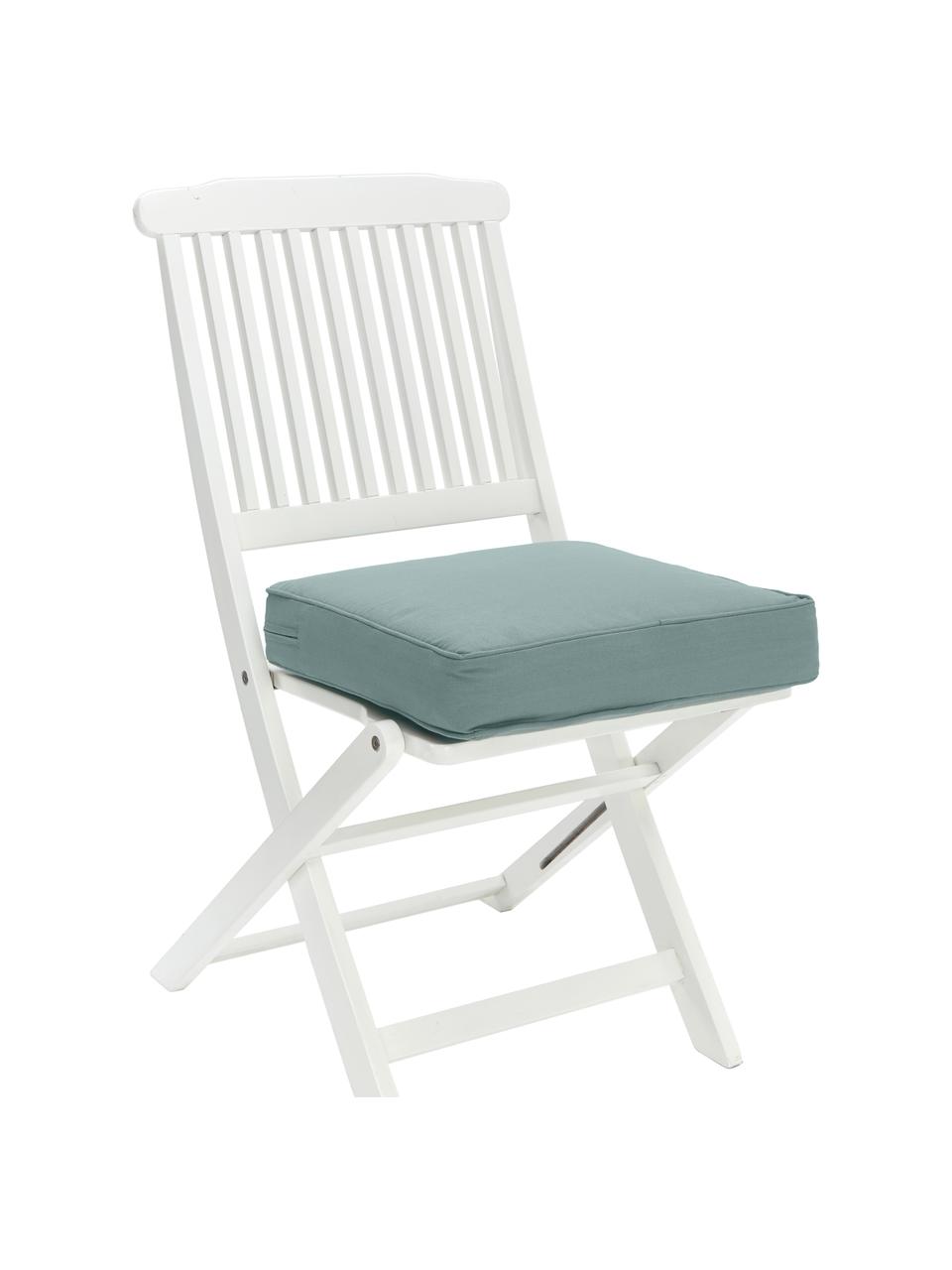 Wysoka poduszka siedzisko na krzesło z bawełny Zoey, Szałwiowy zielony, S 40 x D 40 cm