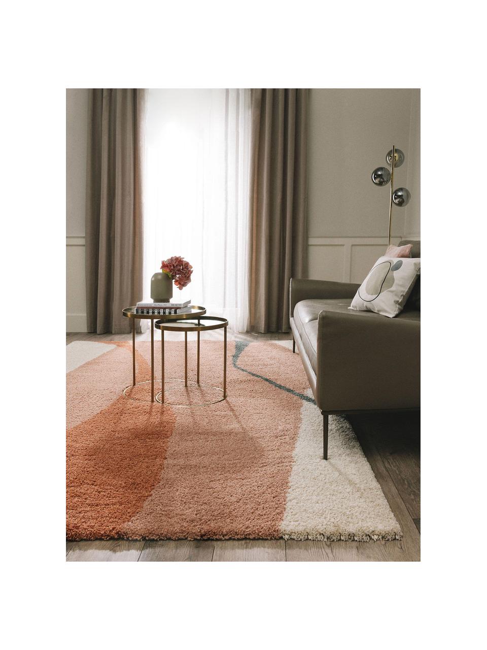 Hochflor-Teppich Louise, 100 % Polypropylen, Off White, Schwarz, Nougat, Terrakotta, B 140 x L 200 cm (Grösse S)