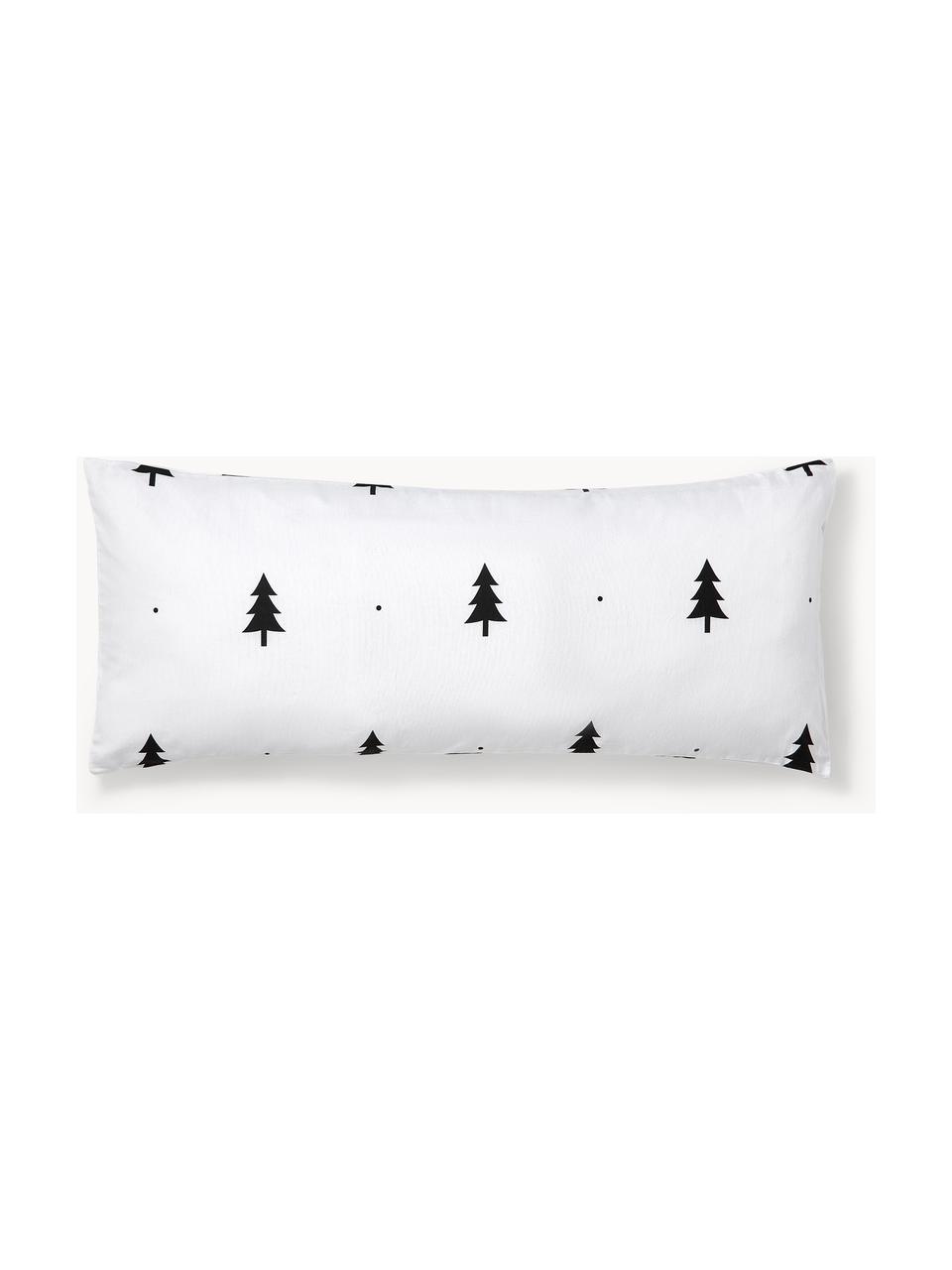 Funda de almohada de franela invernal X-mas Tree, Blanco, negro, An 40 x L 80 cm