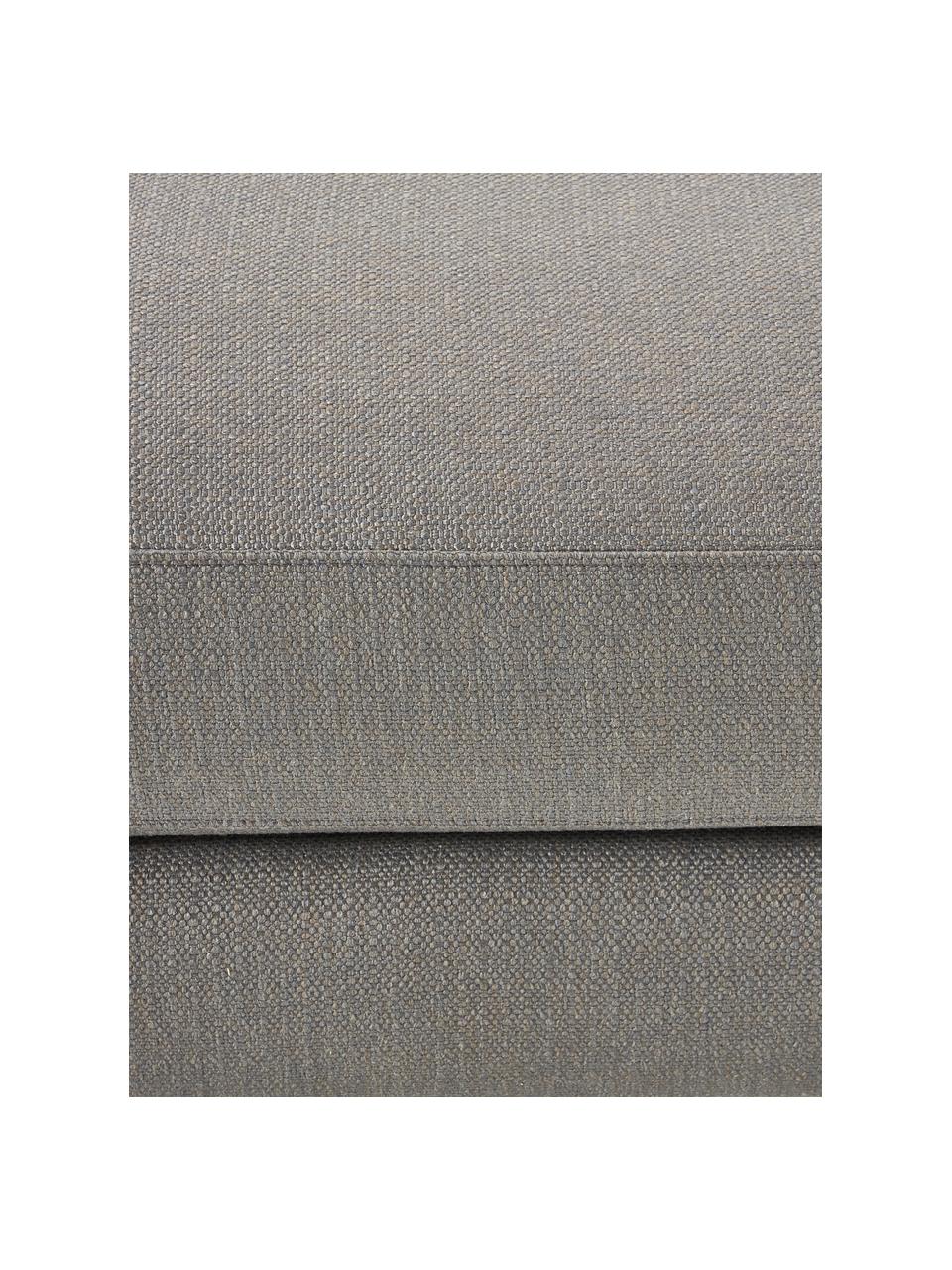 Voetenbank Tribeca, Bekleding: 100% polyester Met 25.000, Zitvlak: schuimvulling, vezelmater, Frame: massief grenenhout, Poten: massief gelakt beukenhout, Geweven stof taupe, B 80 x D 80 cm