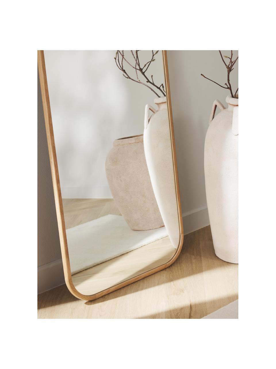 Espejo de pared de madera Levan, Estructura: roble Espejo Este product, Madera de roble, An 60 x Al 160 cm