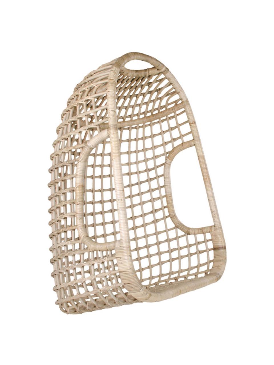 Fotel wiszący z rattanu Amsterdam, Rattan, Beżowy, S 80 x G 66 cm