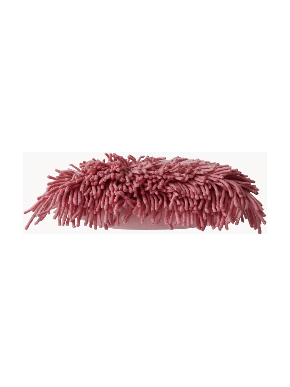 Flauschiges Kissen Rugged, handgefertigt, Hülle: 50 % Wolle, 50 % Baumwoll, Rosa, B 40 x L 60 cm