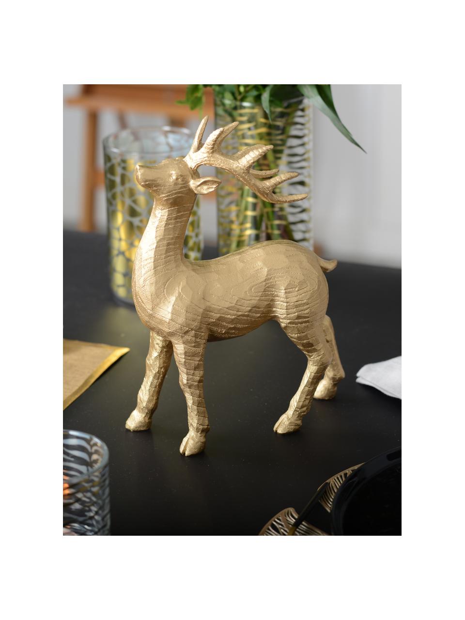 Oggetto decorativo Deer, Poliresina, Dorato, Larg. 28 x Alt. 21 cm