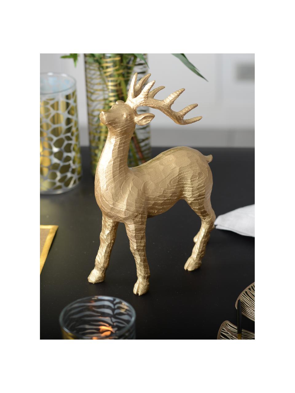 Deko-Objekt Deer, Polyresin, Goldfarben, 28 x 21 cm