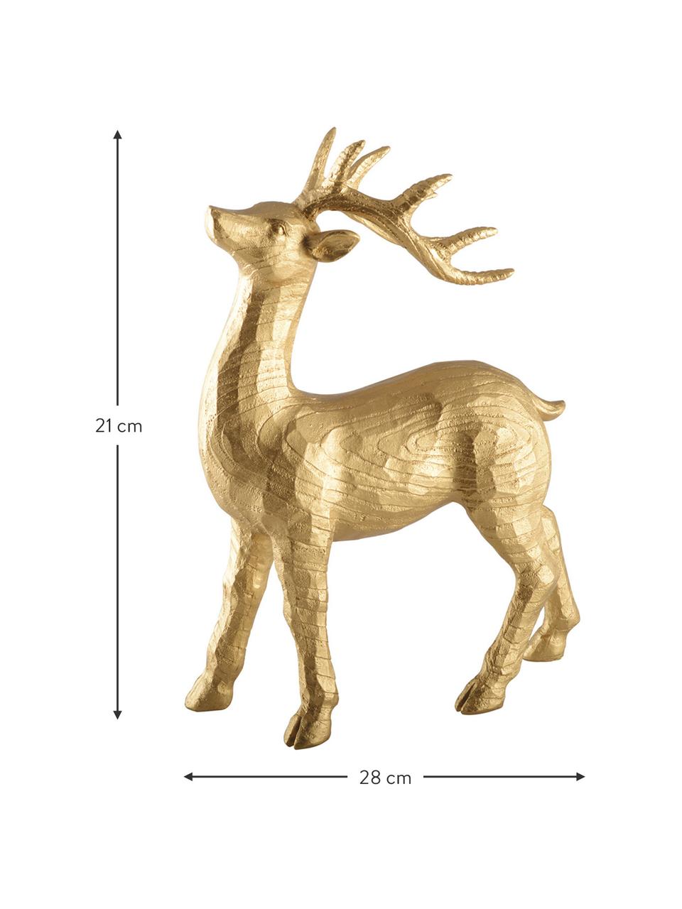 Decoratief object Deer, Polyresin, Goudkleurig, 28 x 21 cm