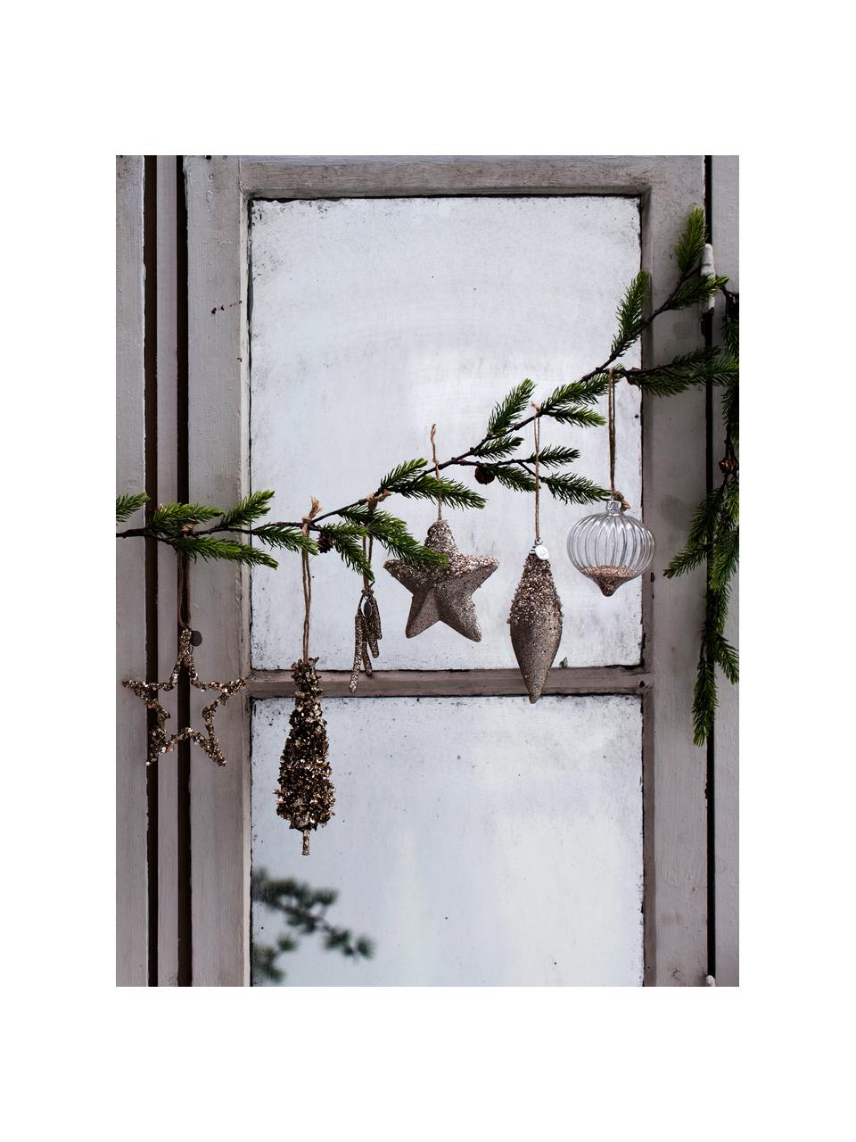 Décorations de sapin de Noël Meryse, 2 pièces, Transparent, couleur dorée