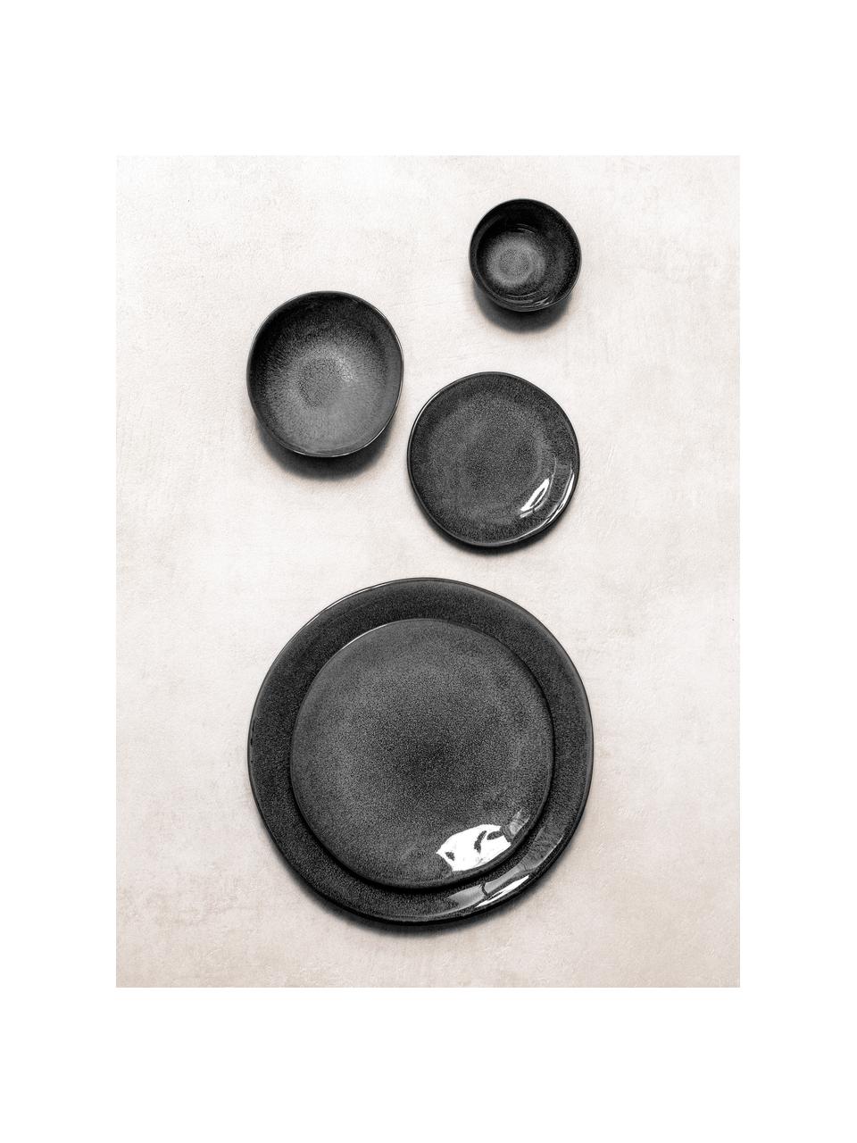 Assiette plate céramique Pauline, 2 pièces, Grès cérame, Gris foncé, Ø 27 cm