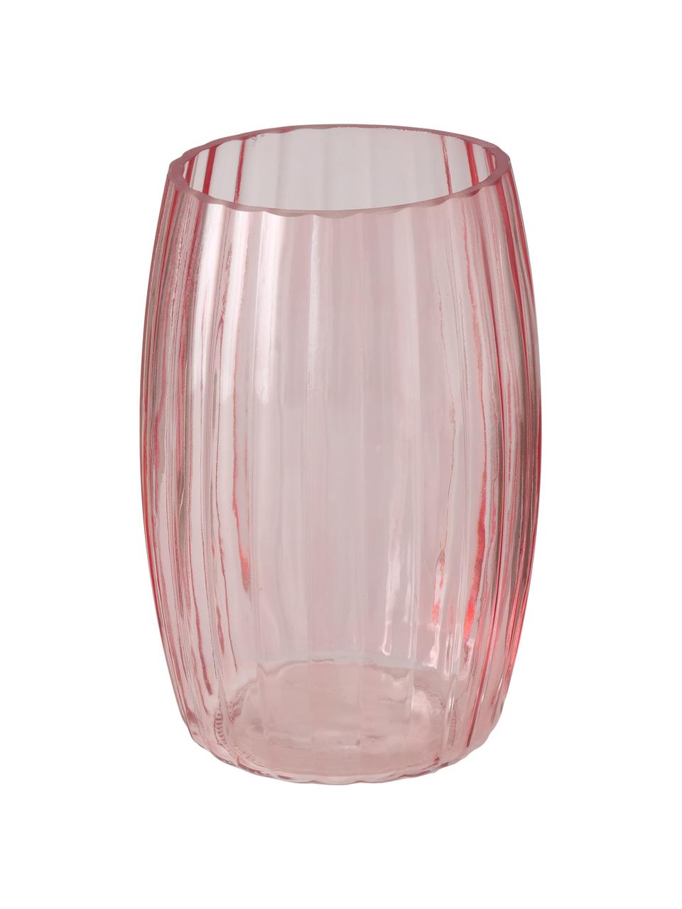 Vase rose transparent Malinia, 3 élém., Verre, Rose, transparent, Ø 13 x haut. 19 cm