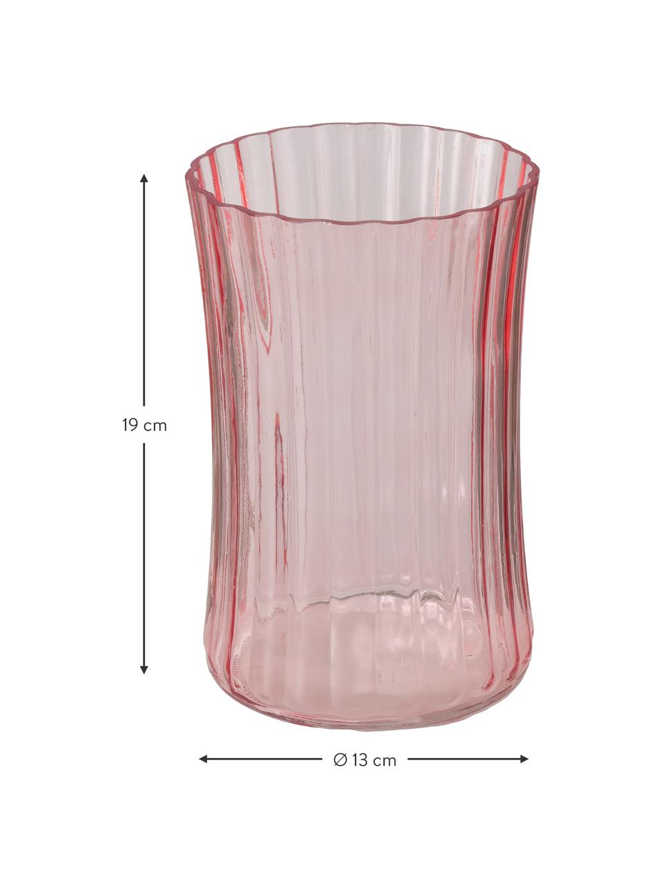 Glasvasen-Set Malinia, 3-tlg., Glas, Rosa, transparent, Ø 13 x H 19 cm