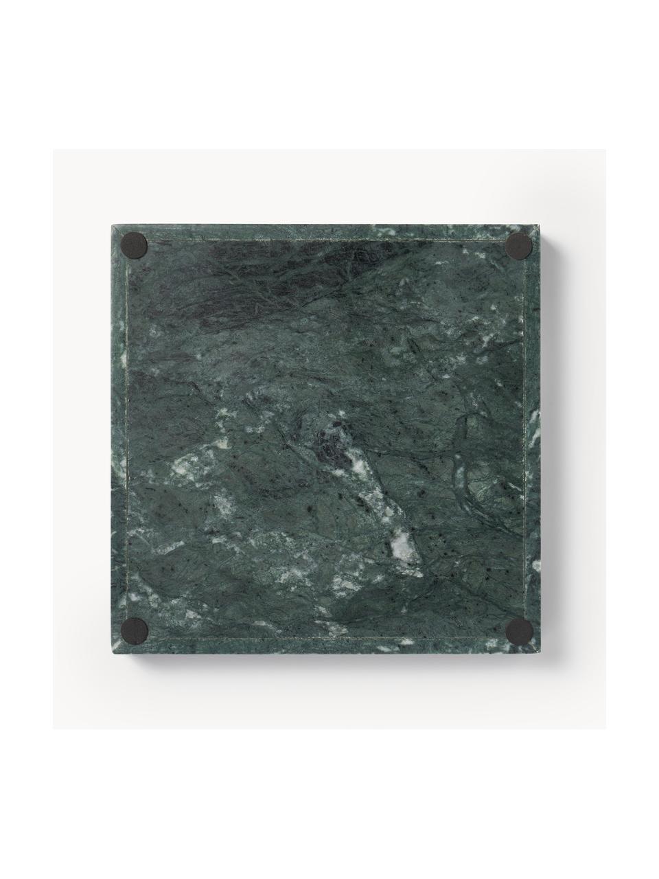 Dekorativní mramorový tác Venice, Mramor, Tmavě zelená, mramorovaná, Š 30 cm, H 30 cm