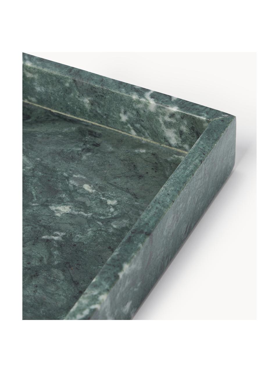 Plateau décoratif en marbre Venice, Marbre, Vert foncé, marbré, larg. 30 x prof. 30 cm