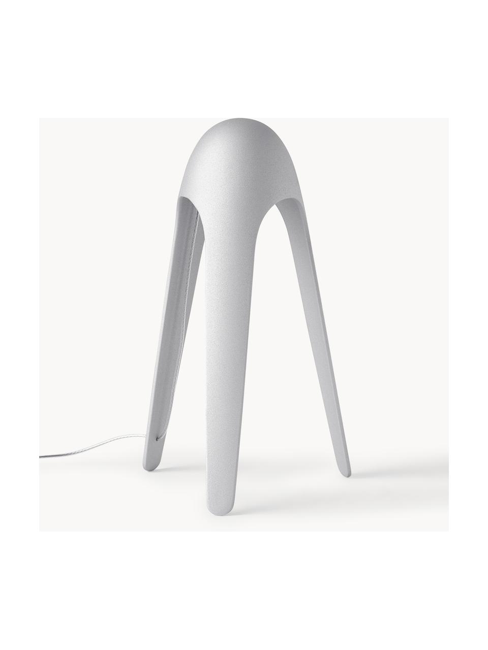 Lámpara de mesa táctil pequeña LED Cyborg, Lámpara: aluminio pintado, Cable: plástico, Gris claro, Ø 20 x Al 31 cm