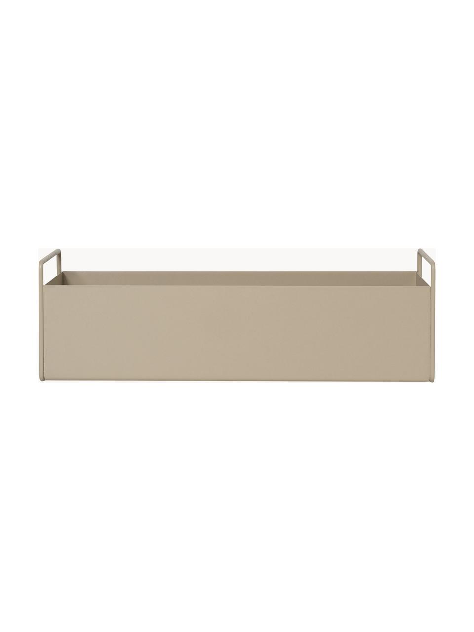 Cache-pot Plant Box, Fer, revêtement par poudre, Beige clair, larg. 45 x haut. 14 cm