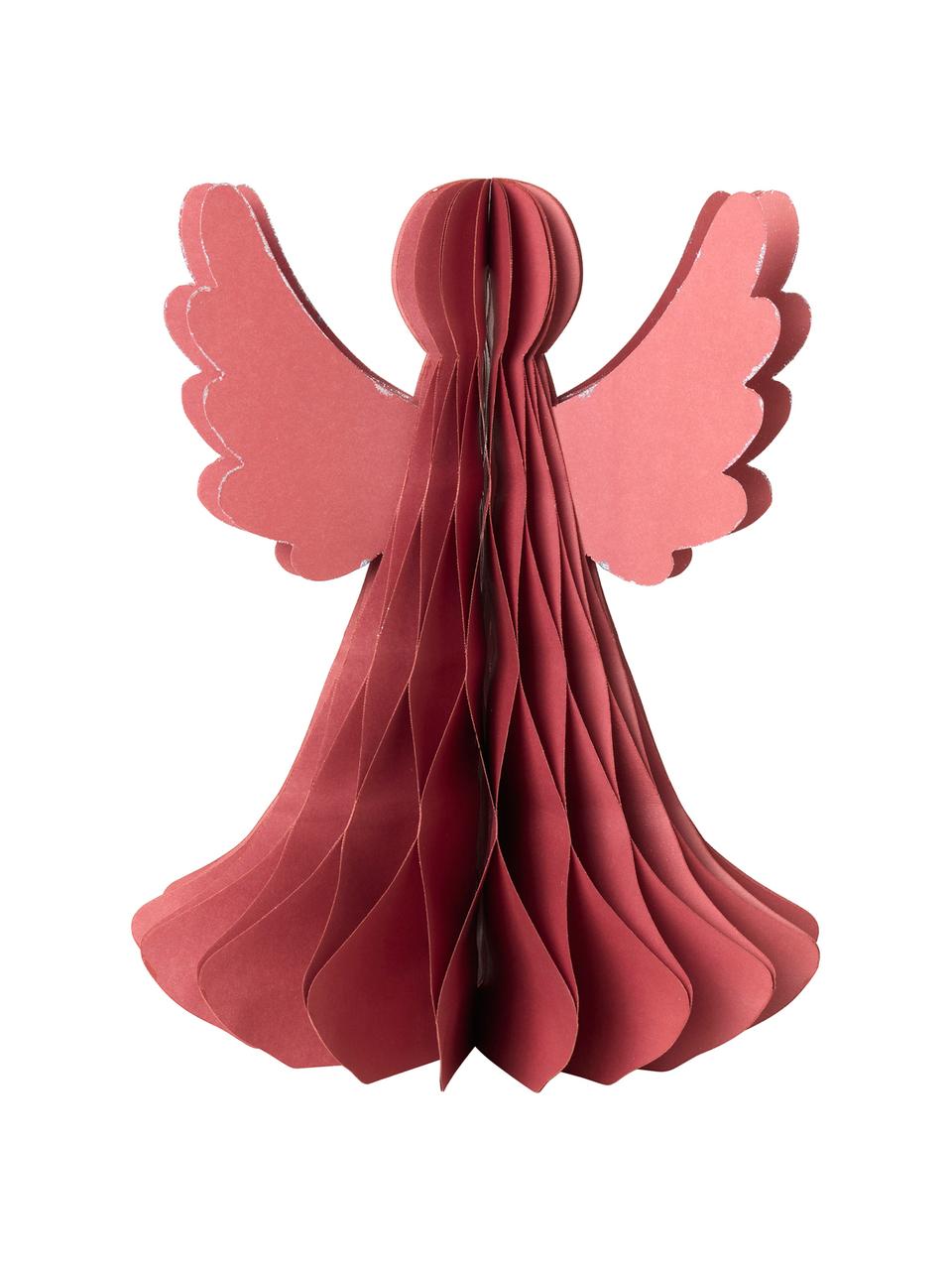 Dekoracja Angel, Papier, Czerwony, Ø 21 x W 27 cm