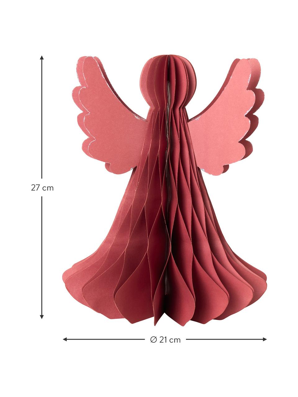 Objet décoratif XL Angel, Carton, Rouge, Ø 21 x haut. 27 cm