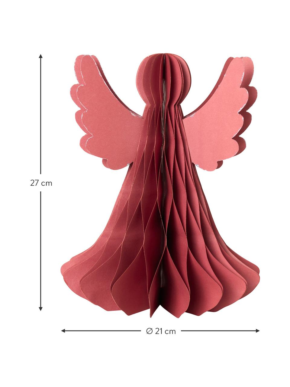 Oggetto decorativo XL Angel, Carta, Rosso, Ø 21 x Alt. 27 cm