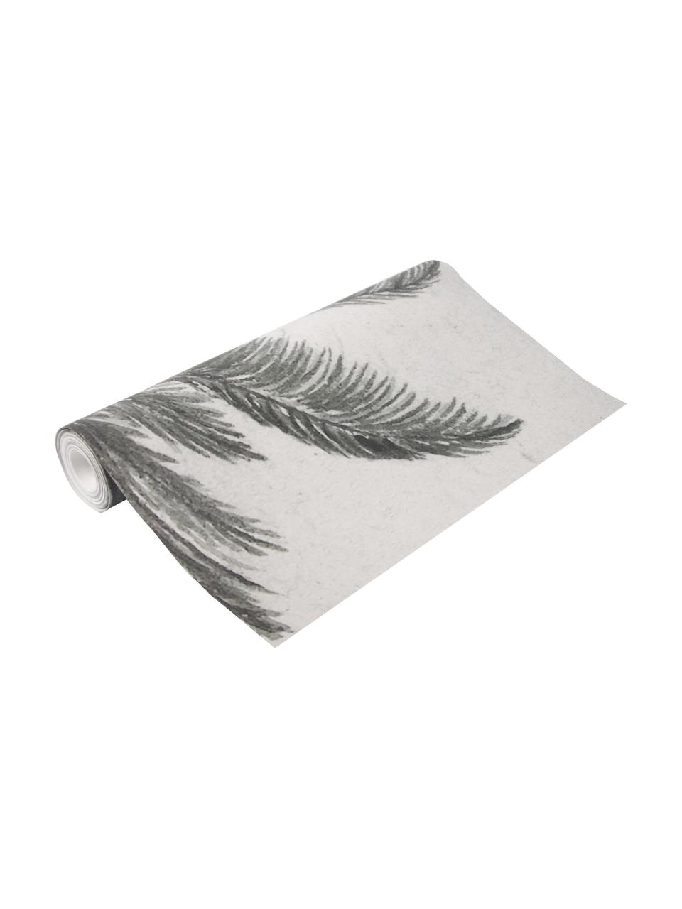Papel pintado Palms, Tejido no tejido, Gris, negro, blanco, An 200 x Al 300 cm