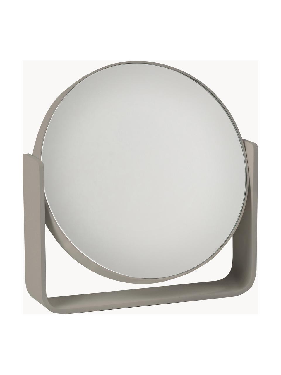 Runder Kosmetikspiegel Ume mit Vergrößerung, Taupe, B 19 x H 20 cm