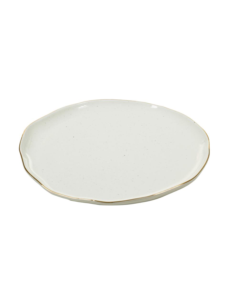 Platos llanos artesanales Bella, 2 uds., Porcelana, Blanco crema, Ø 26 x Al 3 cm