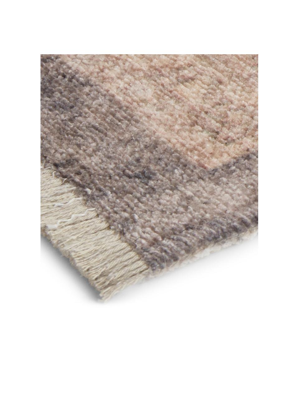 Teppich Maschad Chora im Vintage Style mit Fransen, 80% Baumwolle, 20% Polyester-Chenille, Beige, Taupe, B 200 x L 290 cm (Größe L)