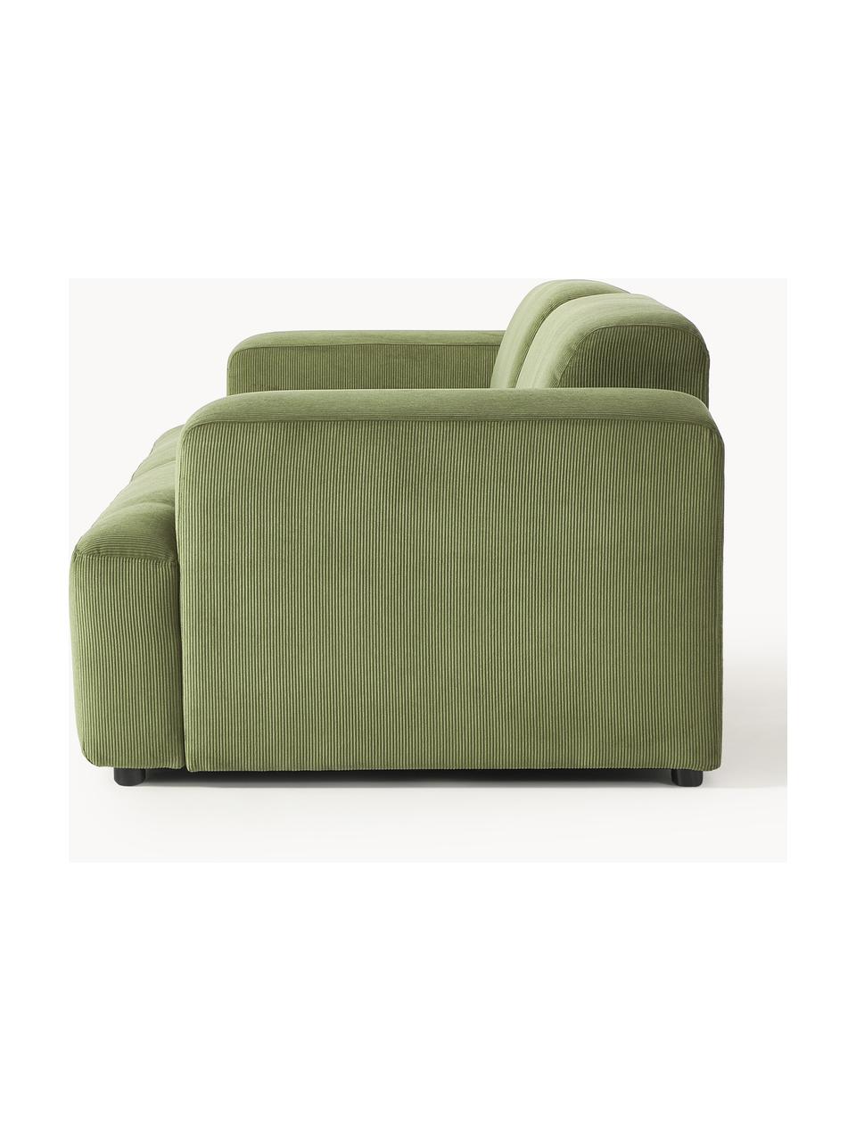 Cord-Sofa Melva (3-Sitzer), Bezug: Cord (92% Polyester, 8% P, Gestell: Massives Kiefernholz, Spa, Cord Olivgrün, B 238 x T 101 cm