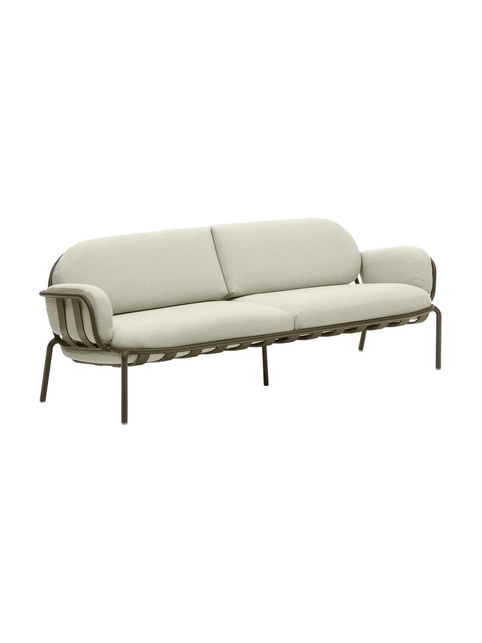 Garten-Loungesofa Joncols (3-Sitzer), Bezug: 100 % Polyester Der hochw, Gestell: Aluminium, pulverbeschich, Webstoff Hellbeige, Olivgrün, B 224 x T 80 cm