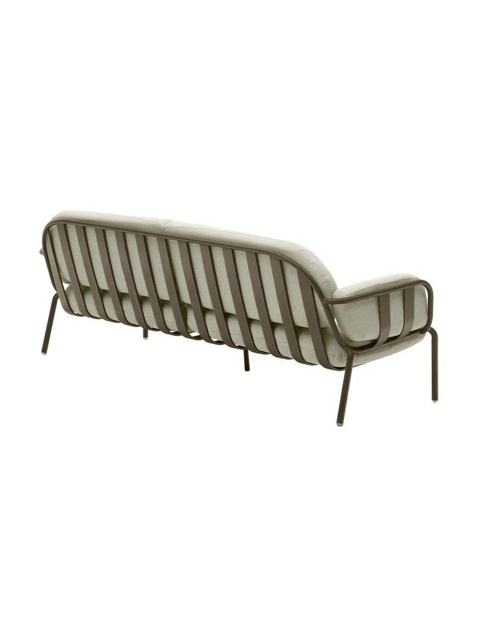 Garten-Loungesofa Joncols (3-Sitzer), Bezug: 100 % Polyester Der hochw, Gestell: Aluminium, pulverbeschich, Webstoff Hellbeige, Olivgrün, B 224 x T 80 cm