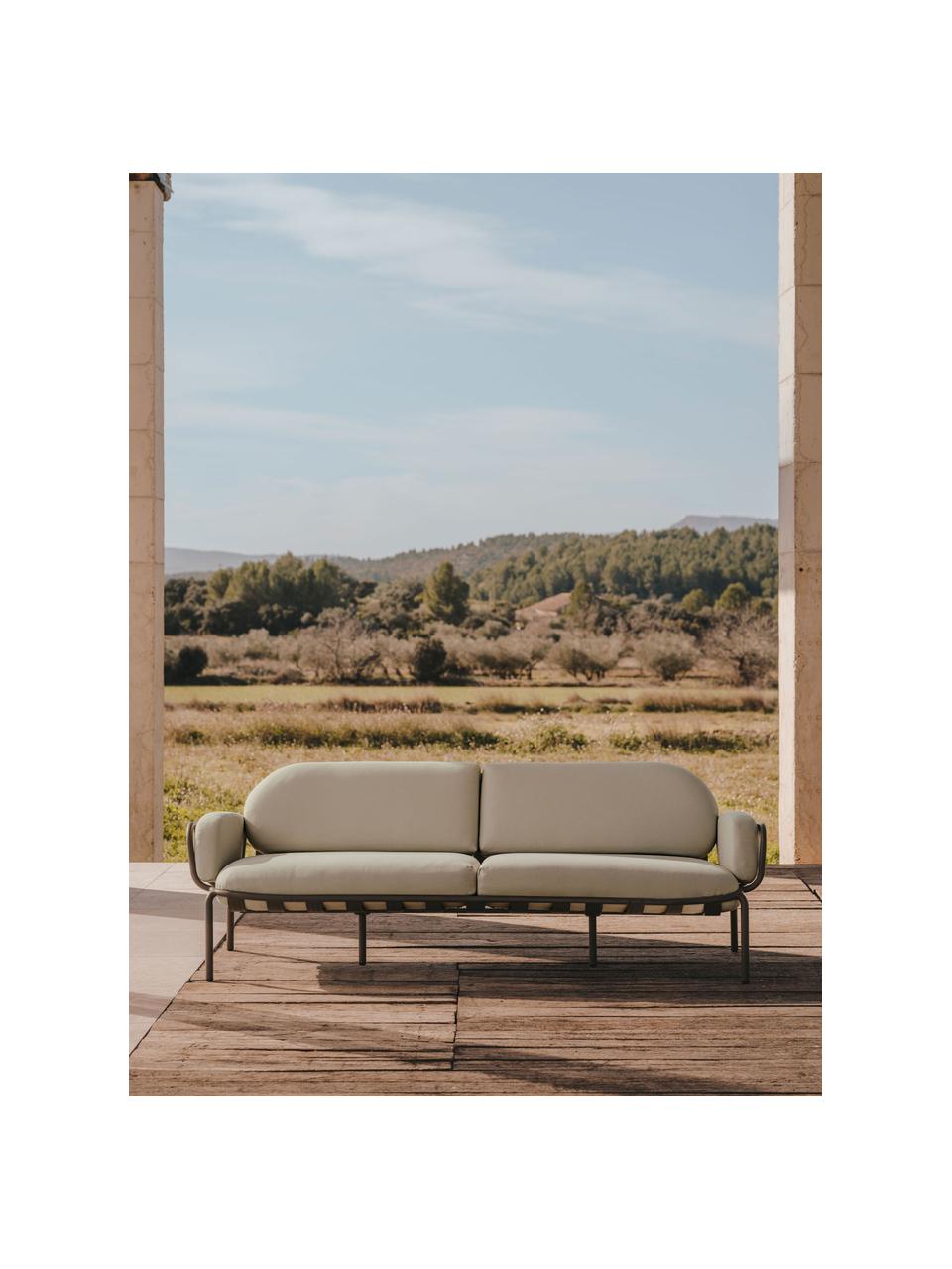 Garten-Loungesofa Joncols (3-Sitzer), Bezug: 100 % Polyester Der hochw, Gestell: Aluminium, pulverbeschich, Webstoff Hellbeige, Olivgrün, B 224 x T 80 cm