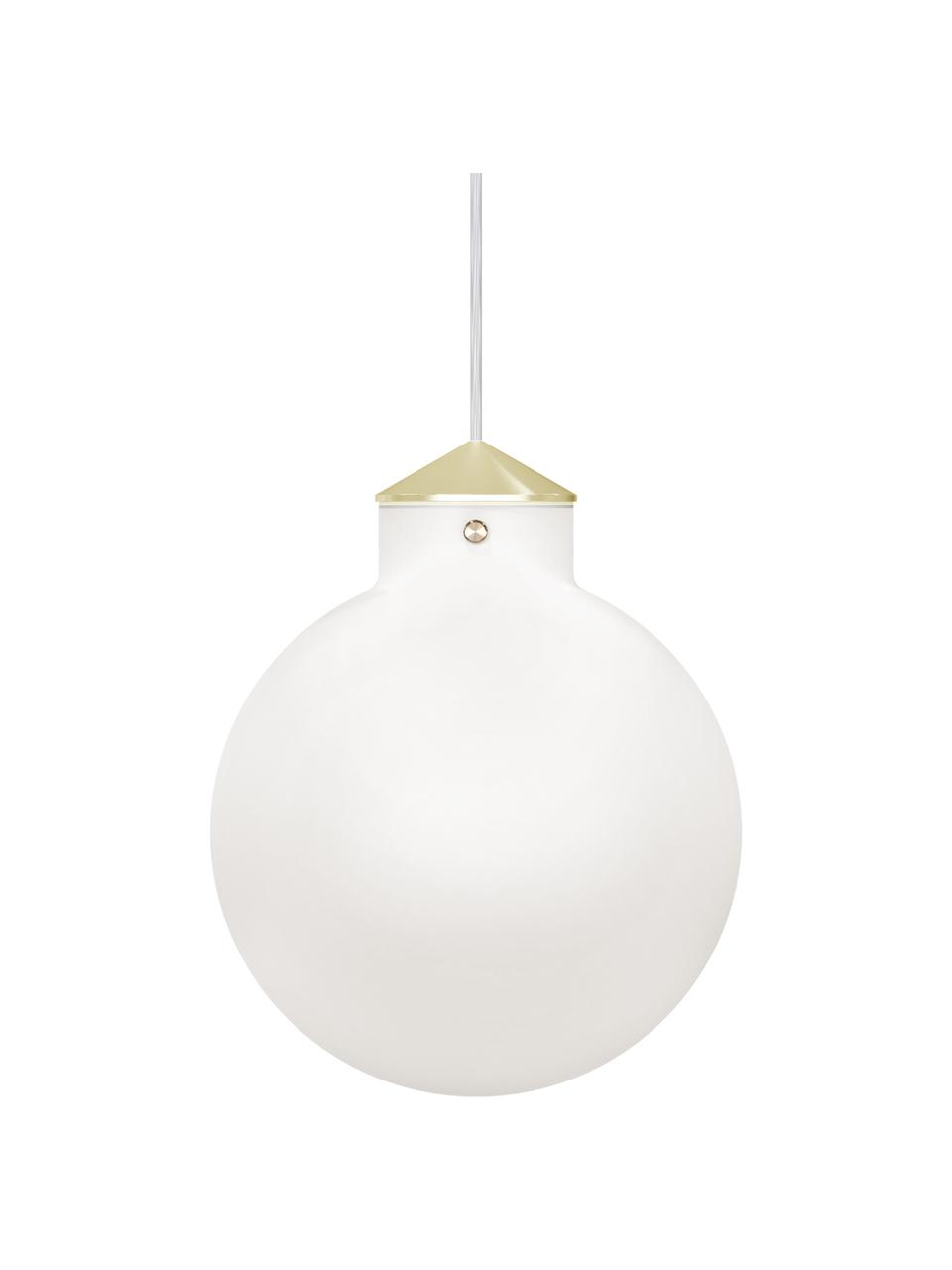 Suspension boule blanche Raito, Blanc opalescent, couleur laitonnée