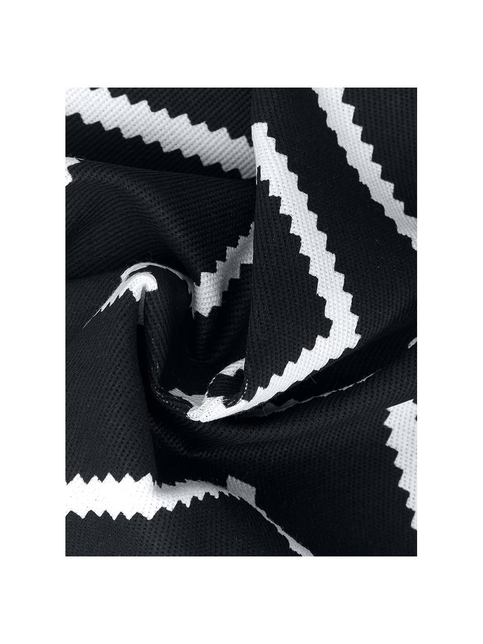 Poťah na vankúš s diamantovým vzorom Gracie, 100 % bavlna s úpletom „Panama“, Čierna, krémová, Š 40 x D 40 cm