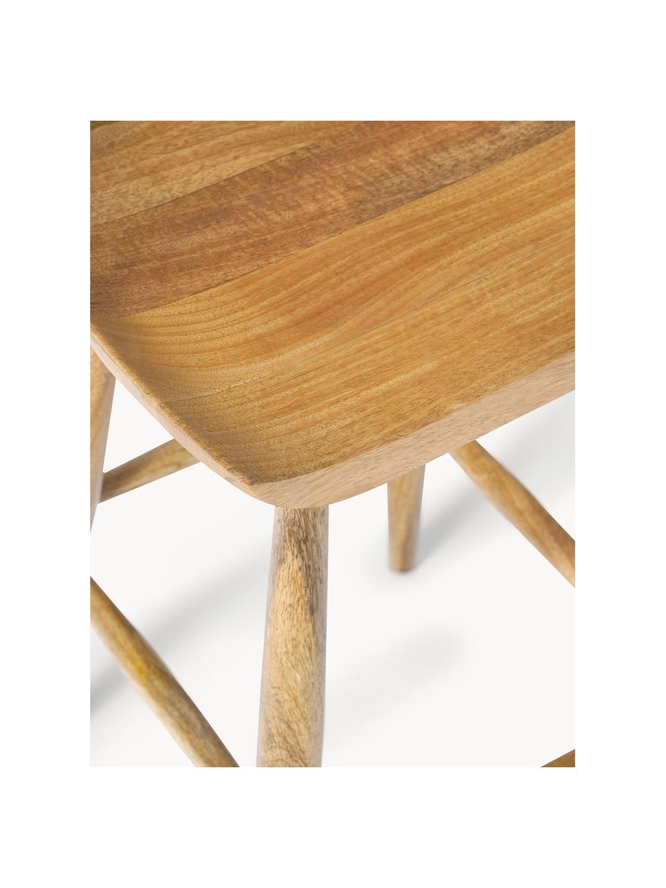 Tabouret de bar en  bois de manguier Nino, Bois de manguier massif, laqué, Manguier, larg. 40 x haut. 66 cm