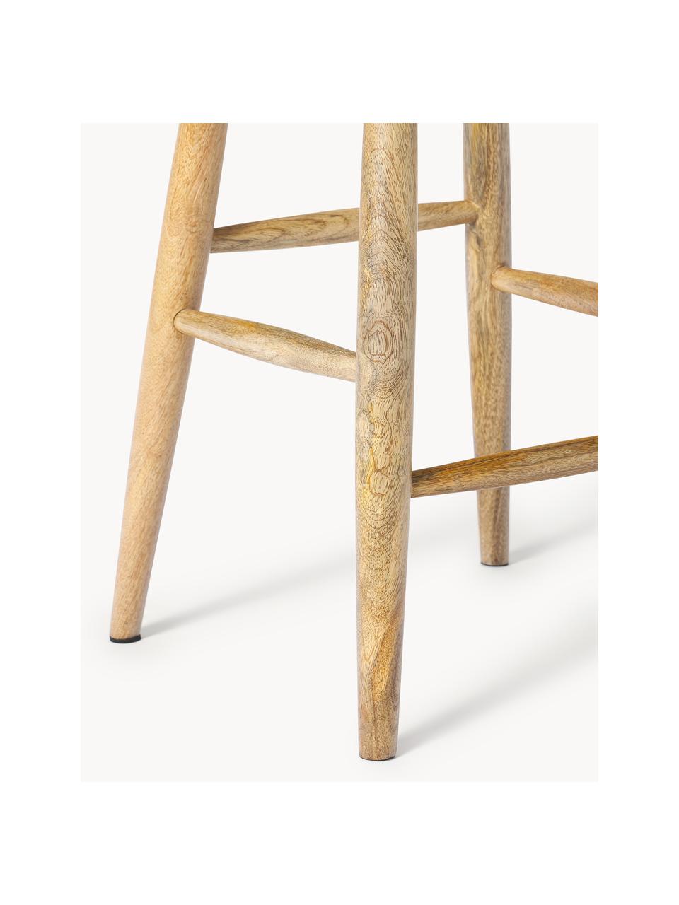 Tabouret de bar en  bois de manguier Nino, Bois de manguier massif, laqué, Manguier, larg. 40 x haut. 66 cm