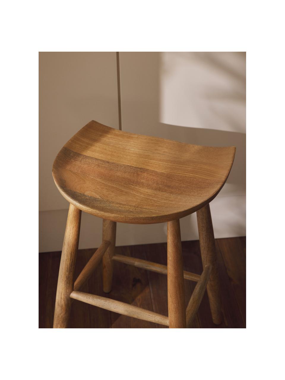 Barová stolička z mangového dreva Nino, Masívne mangové drevo, lakované, Mangové drevo, Š 40 x V 66 cm