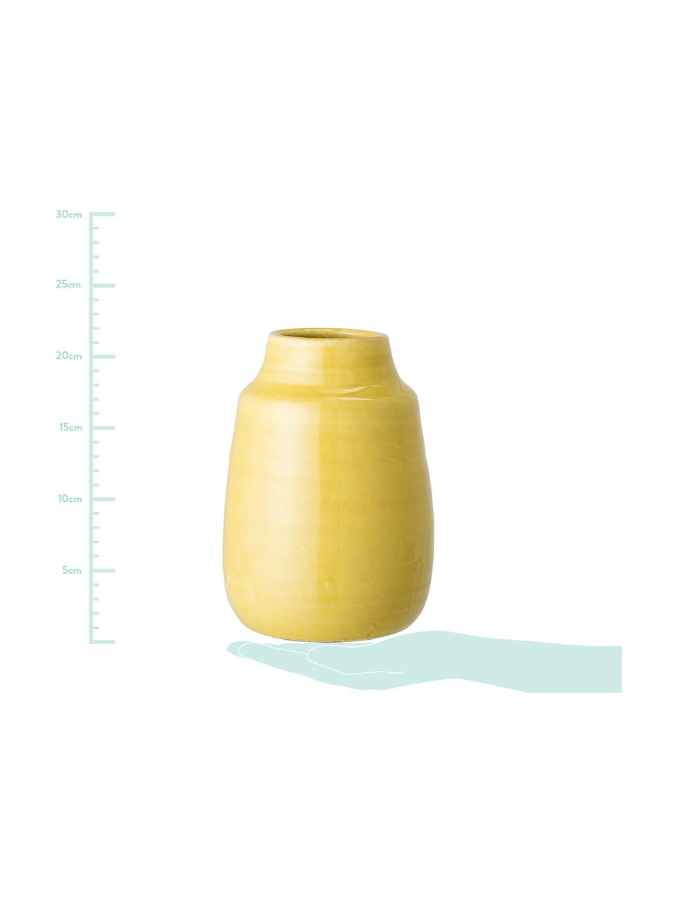 Handgefertigte Deko-Vase Julia, Terrakotta, Gelb, Ø 15 x H 21 cm