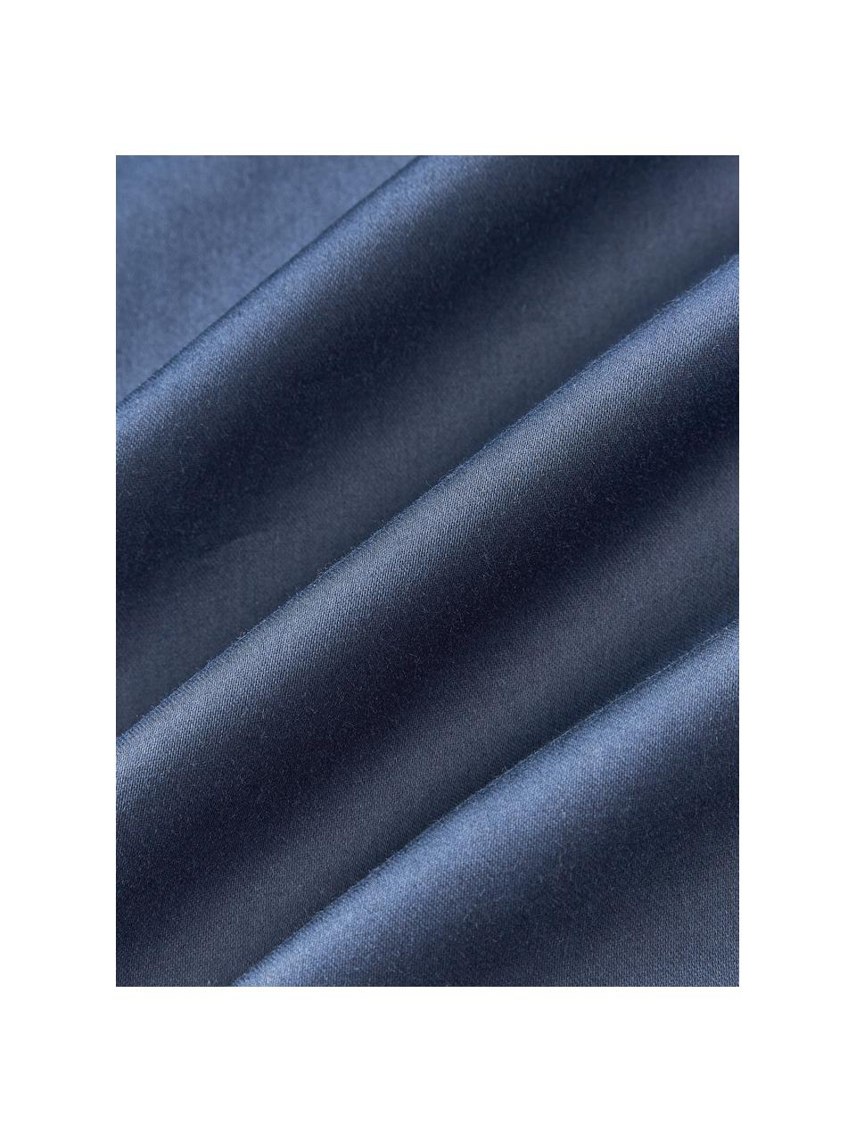 Housse de couette en satin de coton Comfort, Bleu foncé, larg. 200 x long. 200 cm