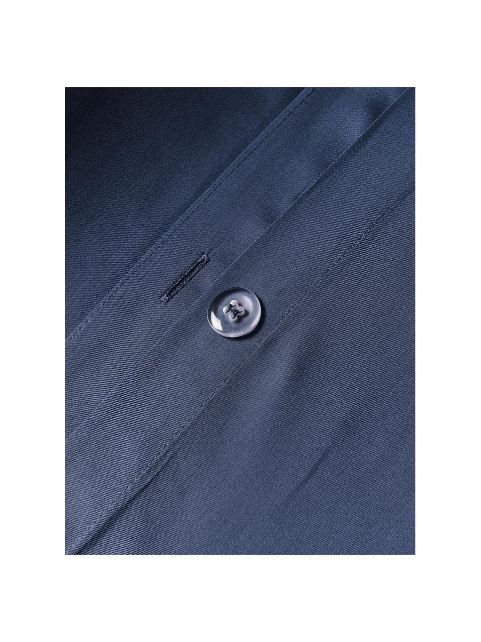 Povlak na přikrývku z bavlněného saténu Comfort, Tmavě modrá, Š 200 cm, D 200 cm